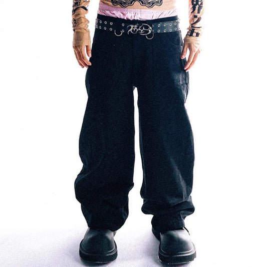 Pantalon cargo pour femmes avec œillets et design contrastant Chic und Stil
