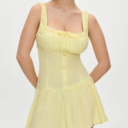 Robe mini femme avec détails en volants et nœud décoratif Chic und Stil