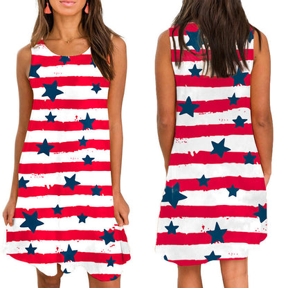 Femmes Robe A-ligne Patriotique Chic und Stil
