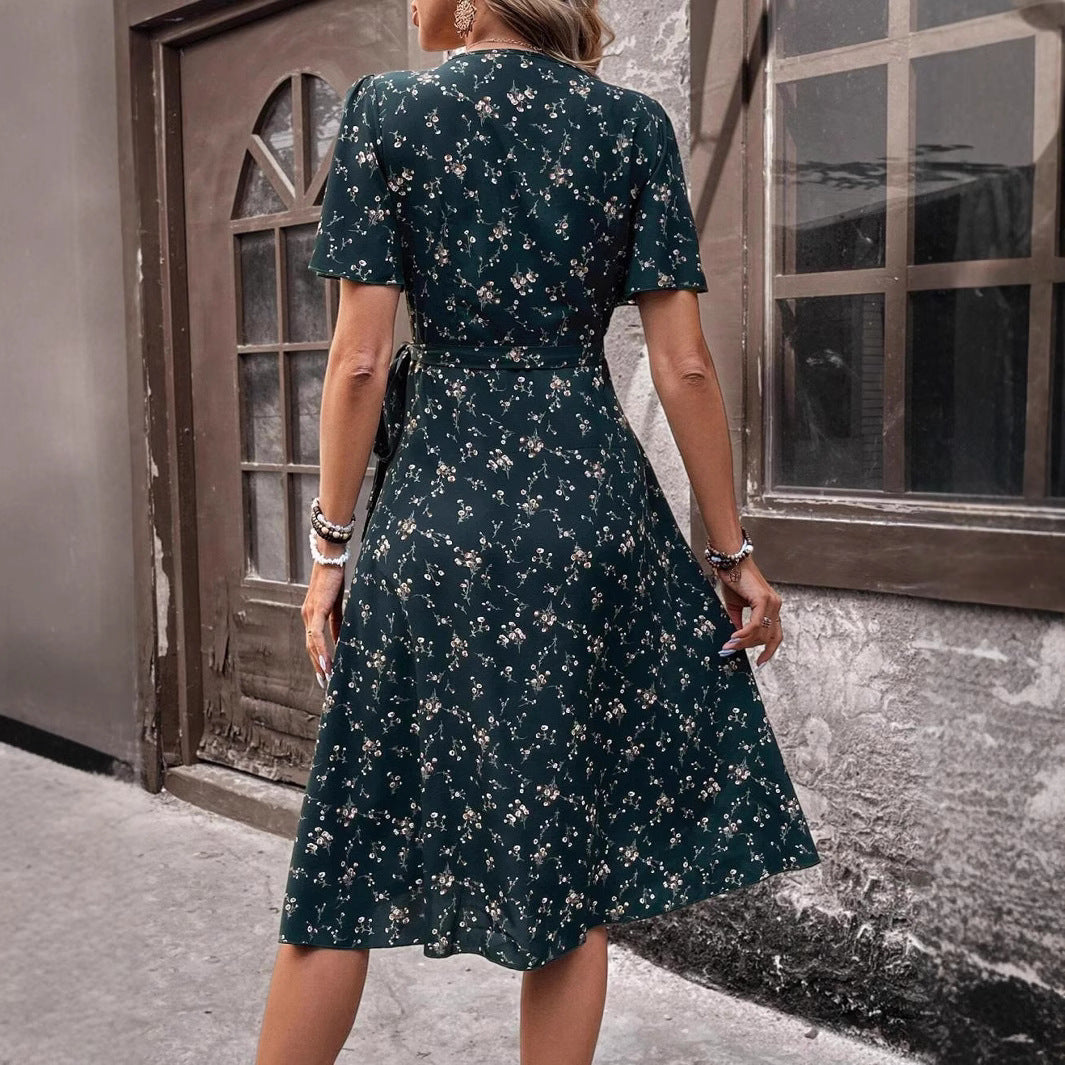Robe portefeuille florale élégante pour dames Chic und Stil