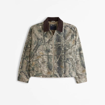 Leisure jacket for men with modern camouflage design and high collar Chic and Style