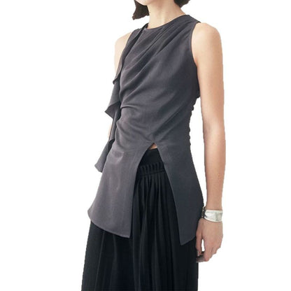 Top à volants asymétrique pour femme Chic und Stil