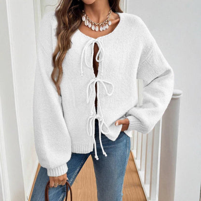 Pull femme avec cordon de serrage et manches décalées Chic und Stil