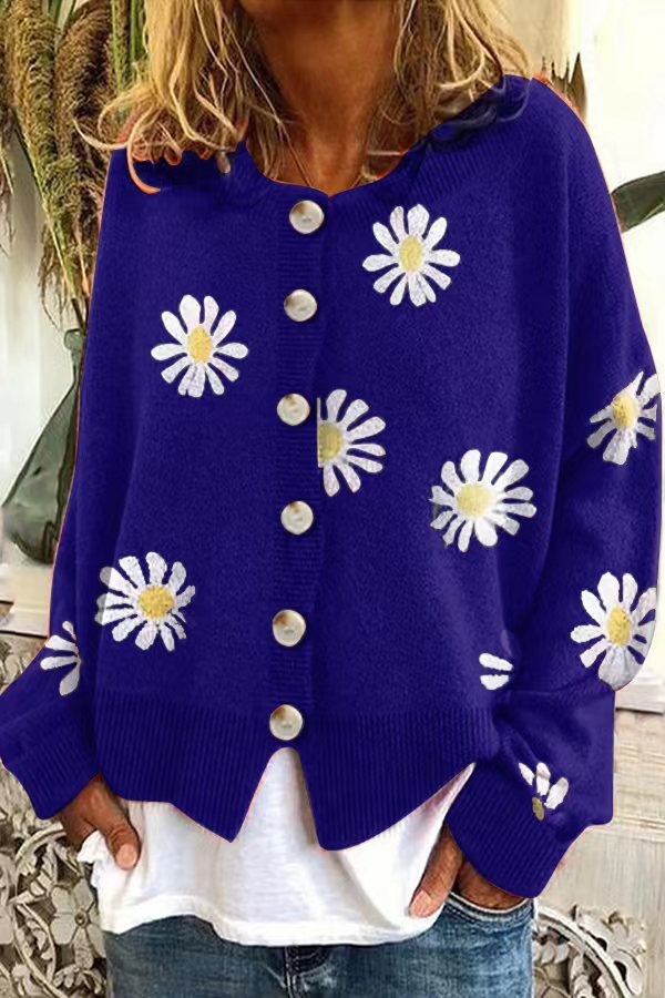 Pull en coton coloré pour femmes avec motif floral Chic und Stil