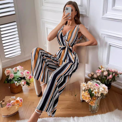 Dames élégante combinaison avec design cintré et rayures à la mode Chic und Stil