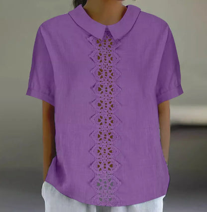 Ladies Light Lace Panel Blouse Chic and Style