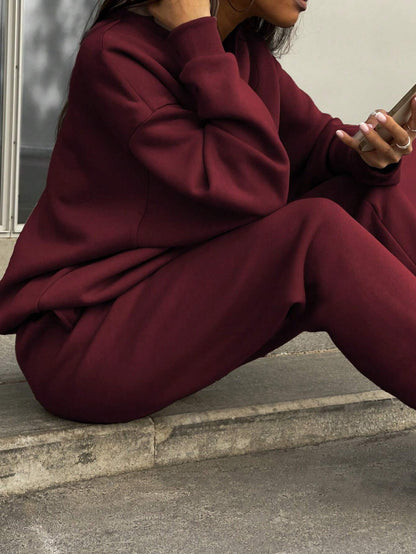 Dames ensemble sweat à col montant de haute qualité avec fermeture éclair Chic und Stil