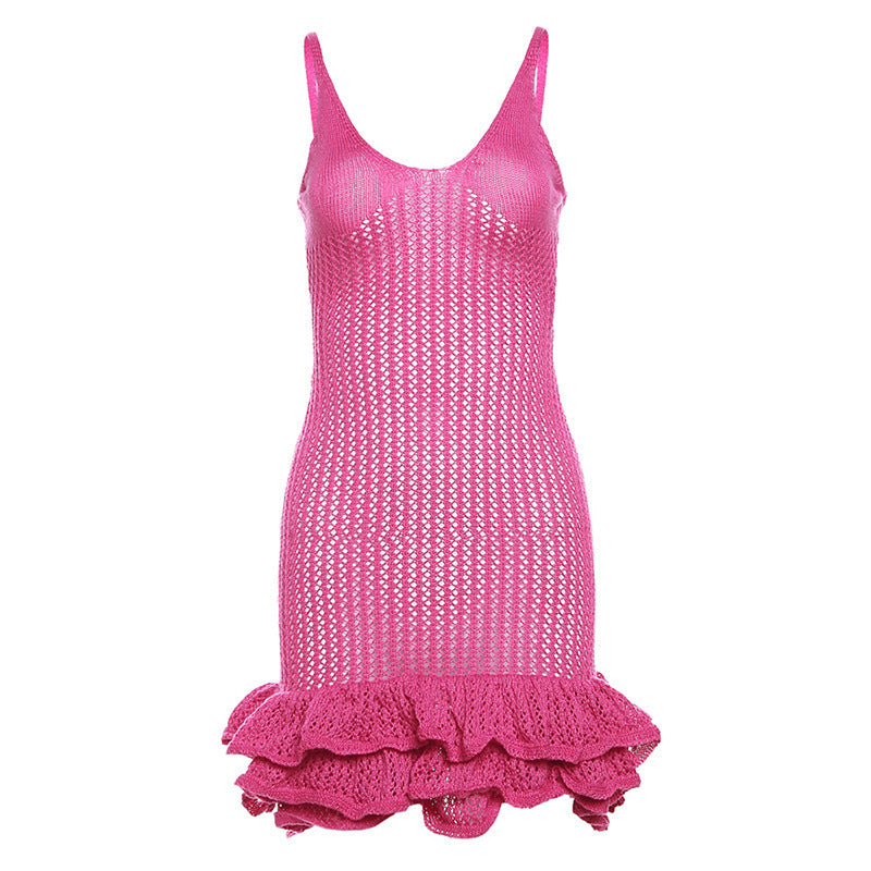Robe en tricot pour femmes avec détails à volants Chic und Stil