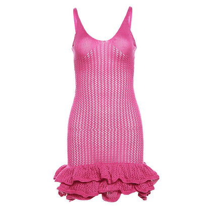Robe en tricot pour femmes avec détails à volants Chic und Stil