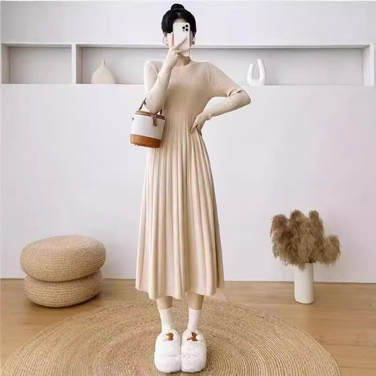 Robe en tricot pour femmes avec design plissé et manches élégantes Chic und Stil