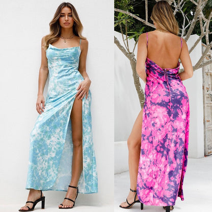 Chic and Stylish Women's Maxi Dress with Hooded Neckline and High Slit