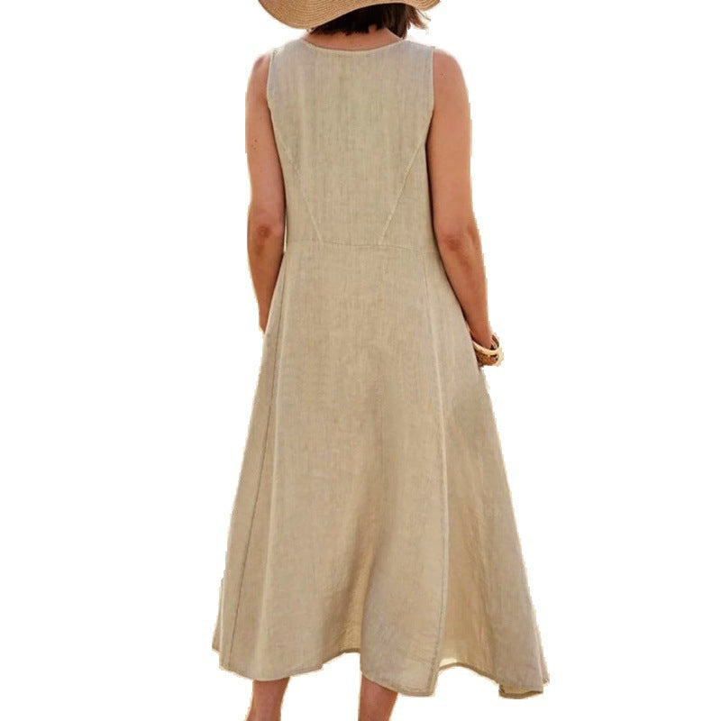Robe d'été A-line décontractée pour femmes avec poches Chic und Stil