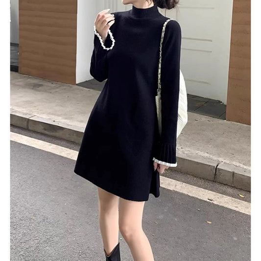 Robe en tricot élégante à col montant pour femme Chic und Stil