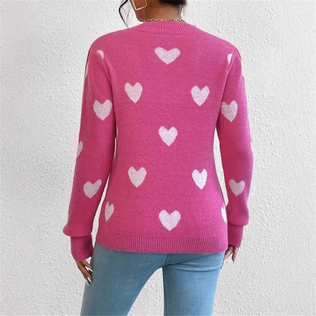 Dames pull confortable avec motif cœur Chic und Stil