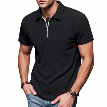 Polo sportif pour hommes à manches courtes avec fermeture éclair Chic und Stil