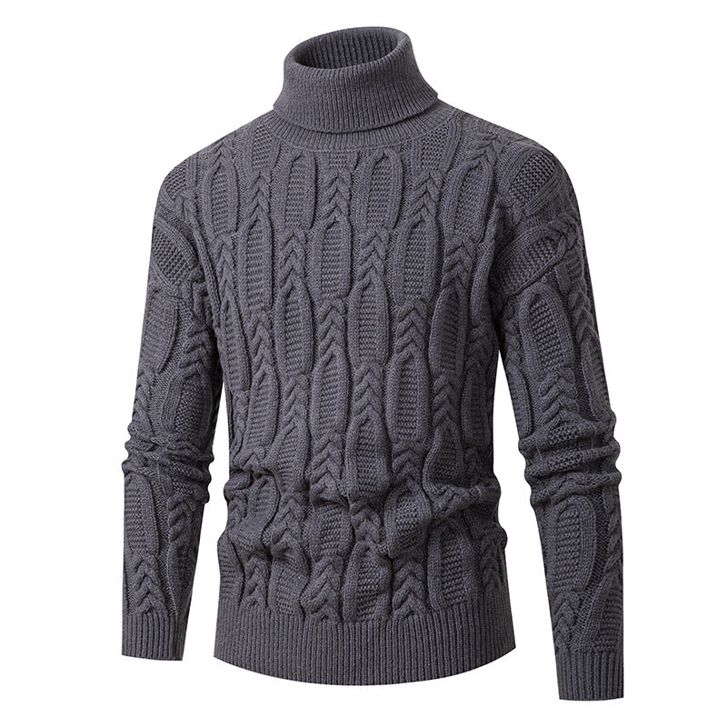 High-quality turtleneck pullover for men with embossed pattern Chic und Stil