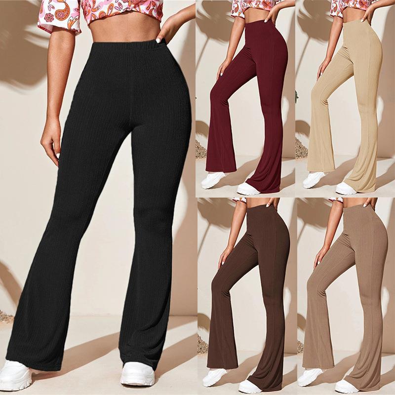 Casual bootcut pants for women with ribbed texture Chic und Stil