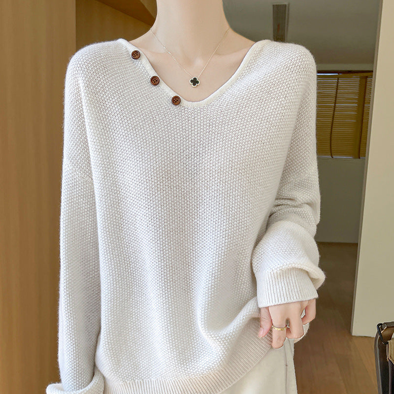 Pull décontracté pour femmes avec des détails de bouton discrets Chic und Stil