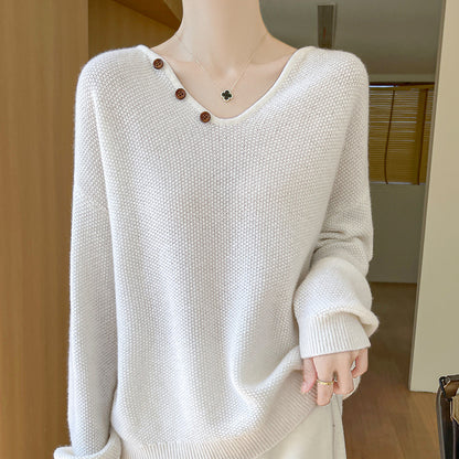 Pull décontracté pour femmes avec des détails de bouton discrets Chic und Stil