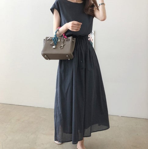 Robe maxi de loisir pour femmes avec taille à cordon Chic und Stil
