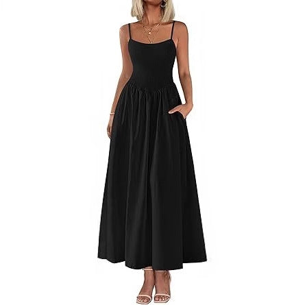Robe maxi pour femmes avec haut élastique et jupe fluide Chic und Stil