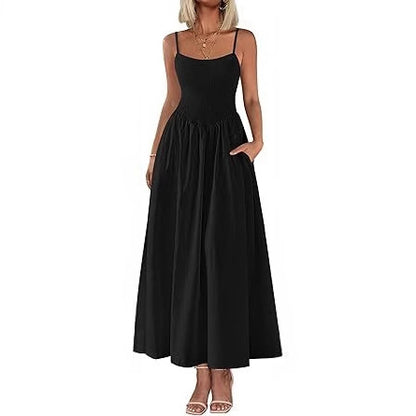 Robe maxi pour femmes avec haut élastique et jupe fluide Chic und Stil