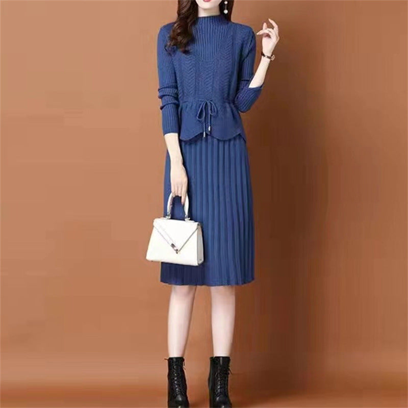 Robe en tricot pour dames avec taille asymétrique et fine structure côtelée Chic und Stil