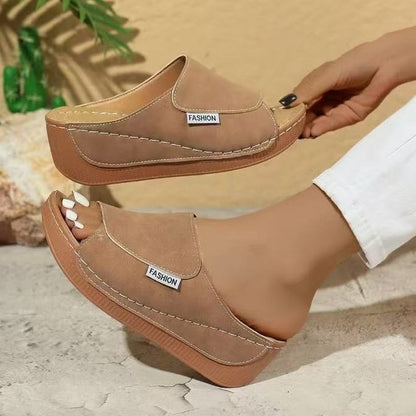 Dames Chic Plateforme Slide Sandales Chic und Stil