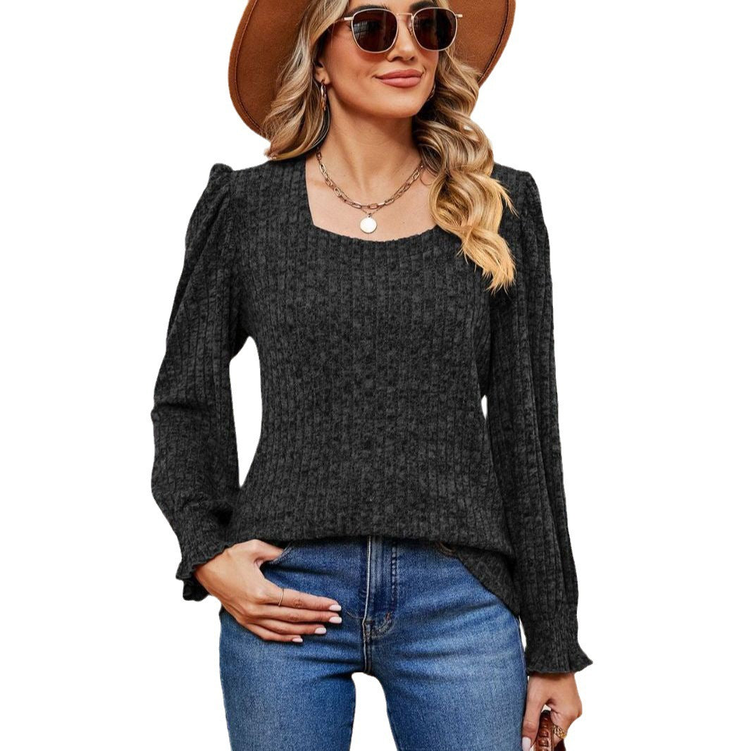 Dames pull mode avec manches ballon Chic und Stil