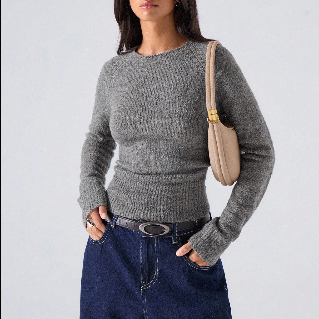 Pull en tricot pour femmes avec ourlet côtelé et coupe confortable Chic und Stil