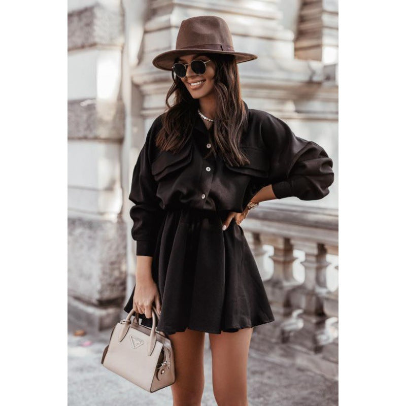 Robe chemise pour femmes avec une ceinture élégante à nouer et des poches pratiques Chic und Stil