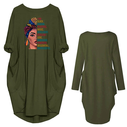 Robe pour femme avec une coupe décontractée et un motif créatif et des poches pratiques Chic und Stil