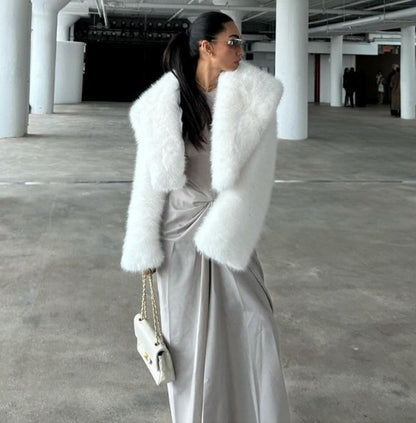 Ladies Premium Fake Fur Chic Bolero Style