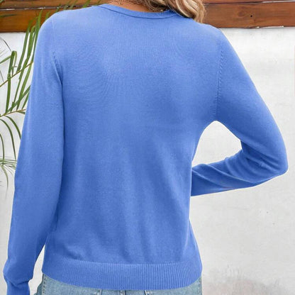Dames Élégant cardigan en tricot avec un matériau fin et des détails de boutons Chic und Stil