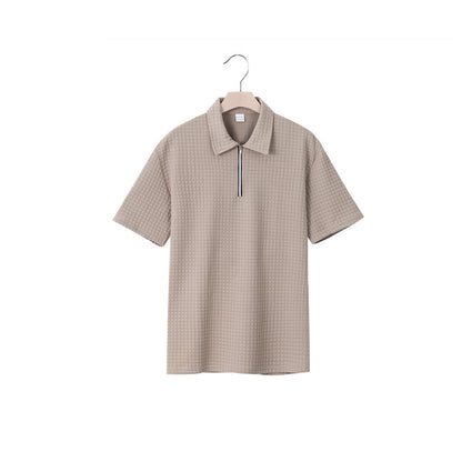 Polo homme à manches courtes avec fermeture éclair moderne et design structuré Chic und Stil