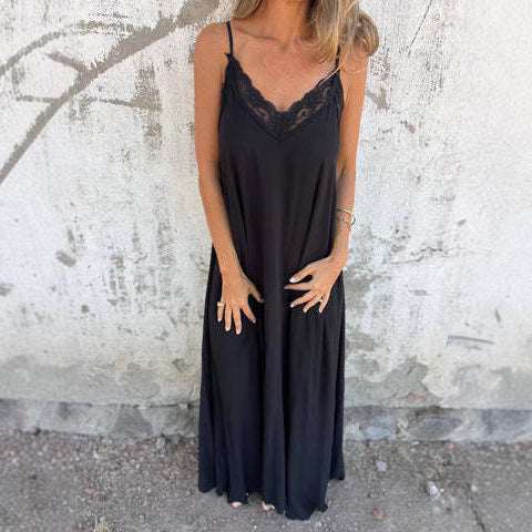 Robe maxi élégante avec dentelle pour femmes Chic und Stil