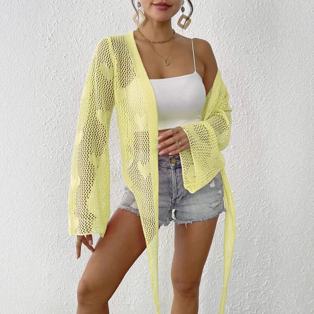 Dames Crochets Plage Couverture Cardigan Chic und Stil