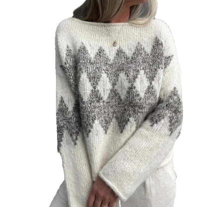 Pull femme en tricot avec un motif de vagues moderne et une coupe agréable Chic und Stil
