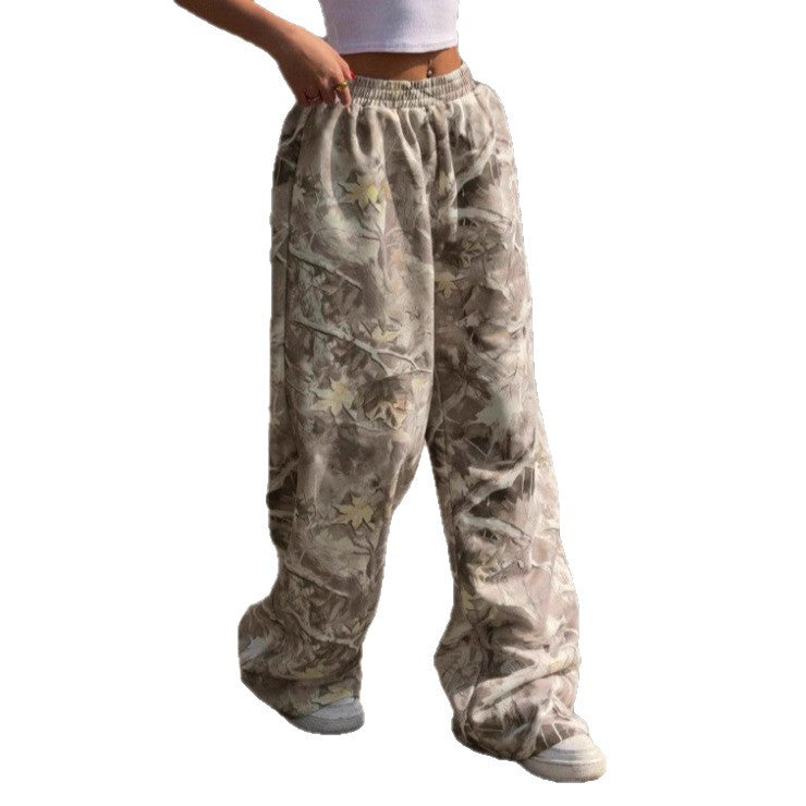 Women Wide Printed Pants with Elastic Waist Chic and Style