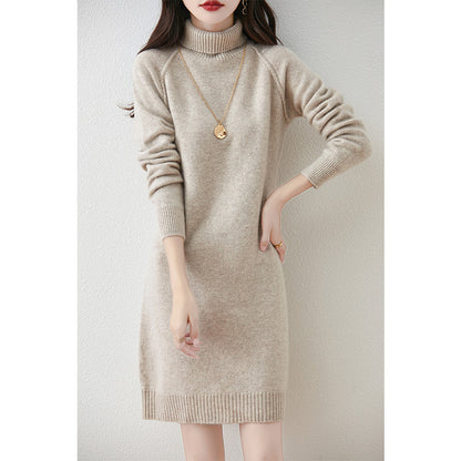 Robe en tricot pour dames avec col monté et matériau doux Chic und Stil