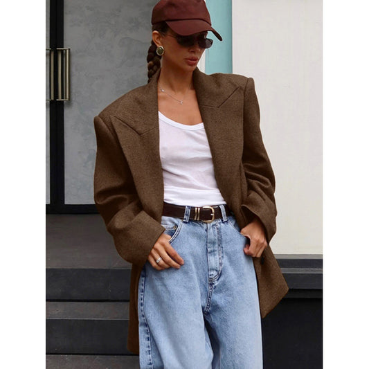 Ladies Oversized Wool Blazer Chic and Style