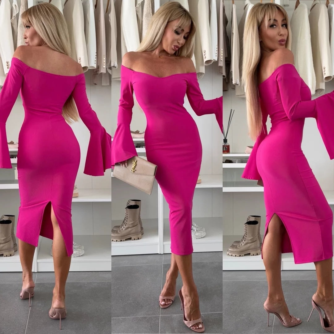 Robe enveloppante ajustée pour femmes avec un design décolleté et des manches larges Chic und Stil