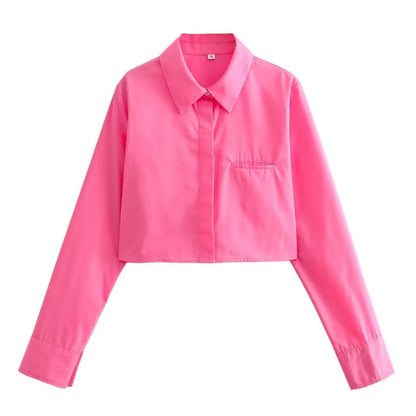 Blouse femme cropped avec col classique Chic und Stil