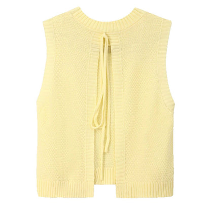 Pull en tricot à la mode pour femmes avec dos ouvert et détails de lacets Chic und Stil
