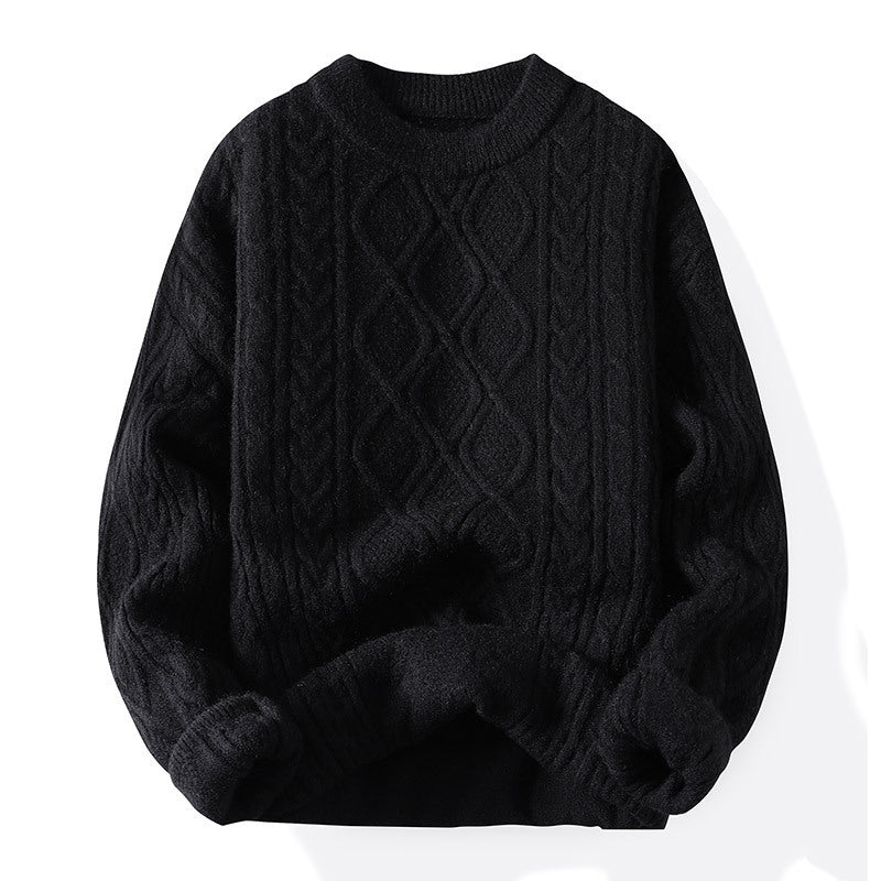 Pull-over en maille épaisse pour femmes avec un motif de torsade contemporain et un col rond classique Chic und Stil