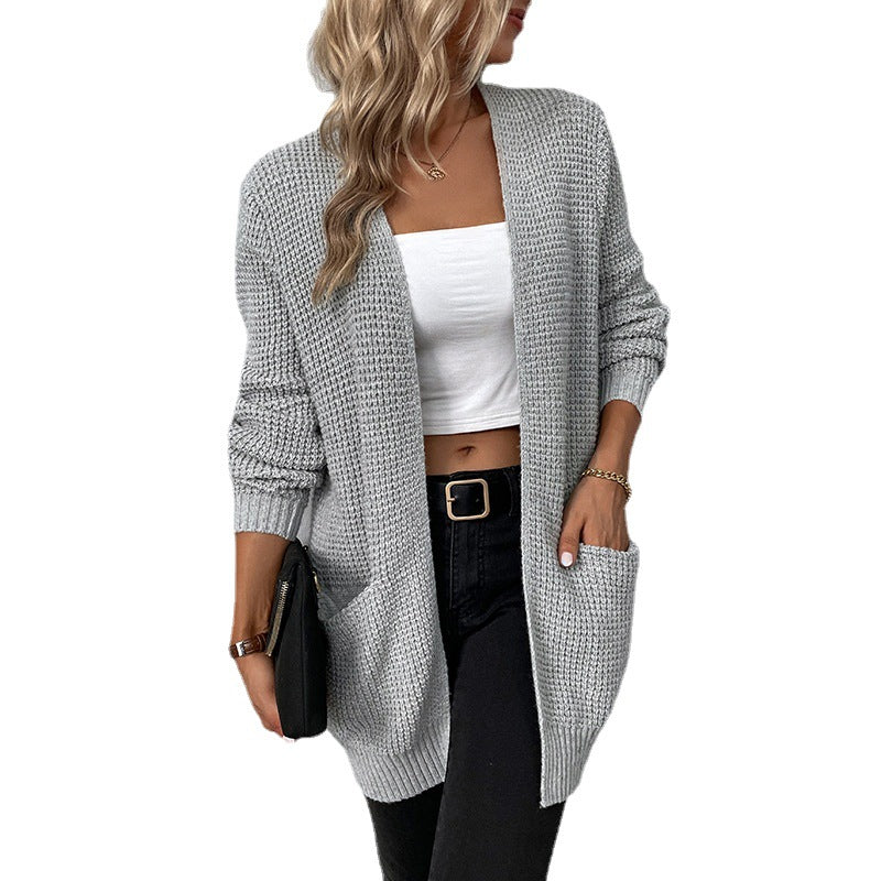 Veste en tricot décontractée pour dames avec poches profondes et coupe ouverte Chic und Stil