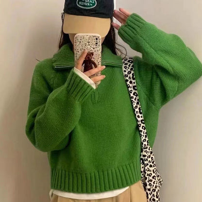 Femme pull en tricot doux avec des manches volumineuses et une taille élastique Chic und Stil