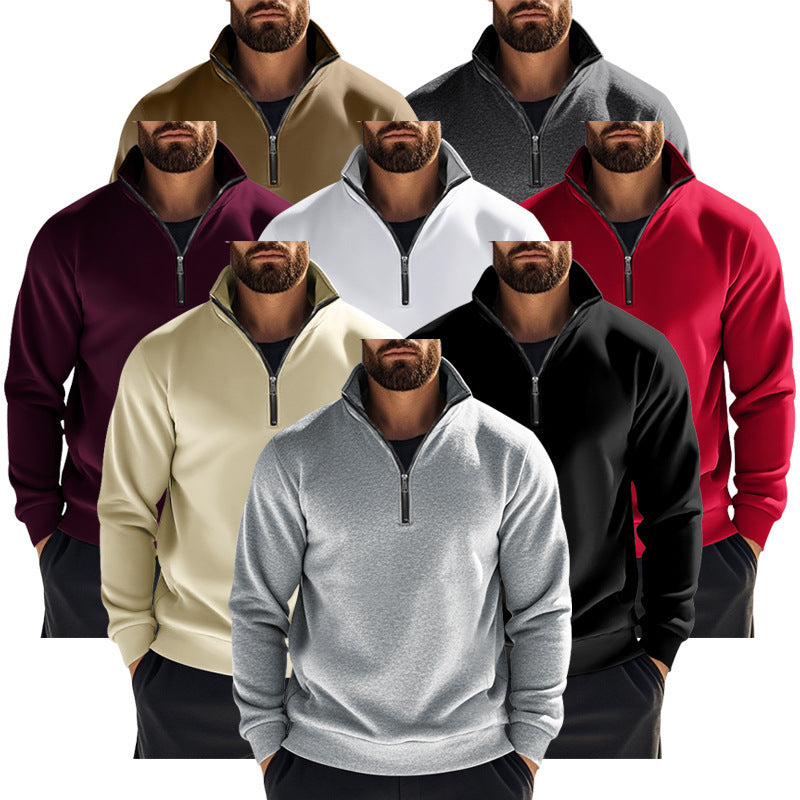 Fleece pullover for men with half-zip Chic und Stil