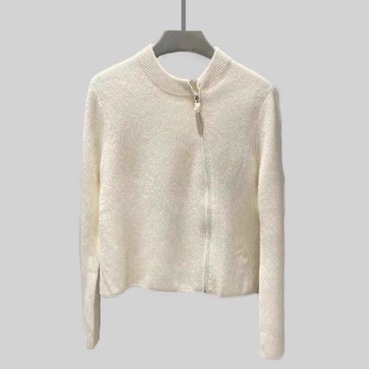 Pull en maille zippé à col haut pour femmes Chic und Stil