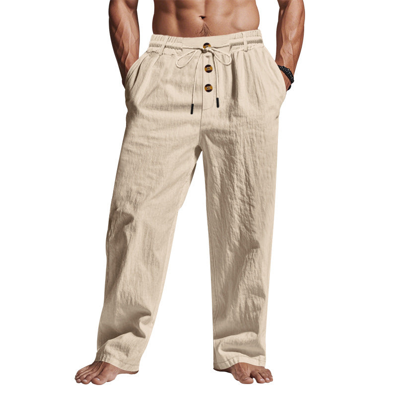 Lightweight beach pants for men with adjustable drawstring and practical side pockets Chic and Style